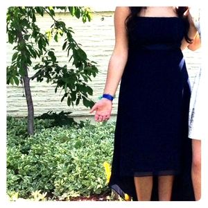 High-Low Navy Dress